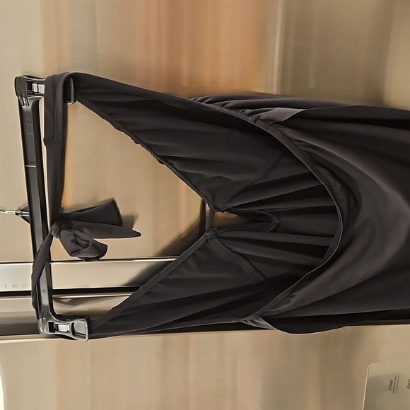 💕BAR III💕 Cowl Neck Halter Swim CoverUp Dress ~ Black S Small NWOT - Picture 7 of 8